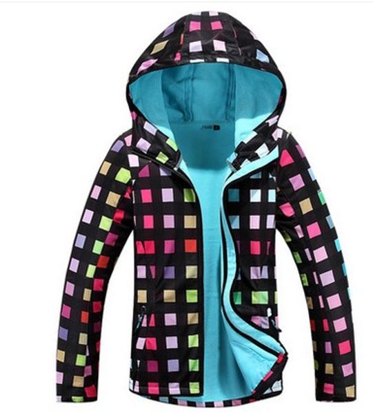 

gsou snow womens colorful grids soft shell breathable fleece coat ladies spring autumn winter outdoor sports jacket waterproof