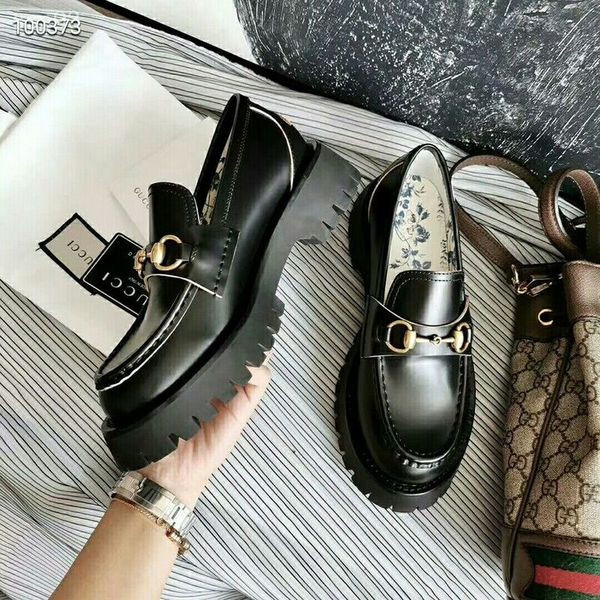 

2020 fashion thick bottom muffin women's shoes british style leather small shoes non-slip waterproof factory direct sales size 35-40cm, Black