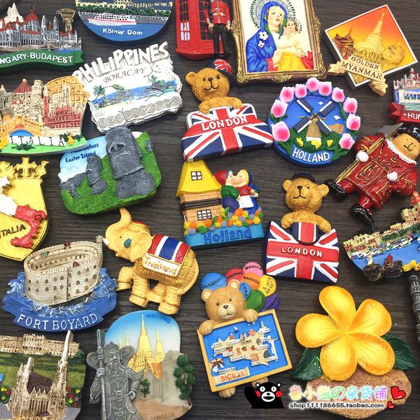

1pcs new thailand japan korea rome london vienna italy netherlands france finland refrigerator fridge magnet tourist souvenirs
