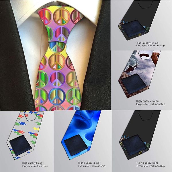 

new 3d printed animal tie for men fashion 8cm width polyester ties cute funny kawaii casual get together necktie h-ld27, Blue;white