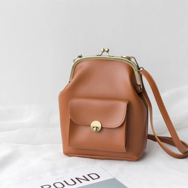 

vintage clip women's bags pu leather shoulder crossbody bags for women women purses messenger bag