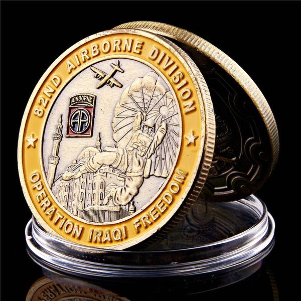 

82nd Airborne Division Iraqi Freedom Copper Plated 1oz Military Challenge Commemorative Coin Collectibles Medal Gift