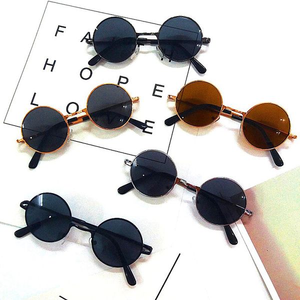 

childrens round-frame glasses retro metal small round sunglasses baby cute boys adorable small glasses sunglasses influx of women, White;black
