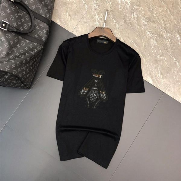 

men's t-shirt fashion luxury man clothing round neck short sleeve t-shirt brand skulls print t-shirt slim tshirt hot, White;black