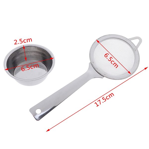 

2pcs / набор mesh чай infuser металл кубок сито сыпучего лист фильтр с ручкой чайного ситечком