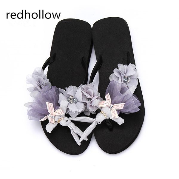 

new arrival black corduroy womens wedges shoes flower rhinestone platform sandals summer 2018