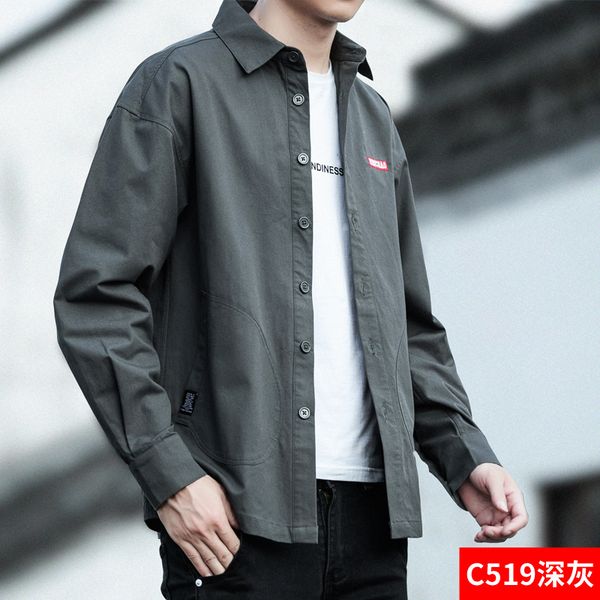 

buttom men's long sleeve shirt autumn casual korean fashion dress shirt oxford for men pure cotton stylish mens shirts hh50cs, White;black