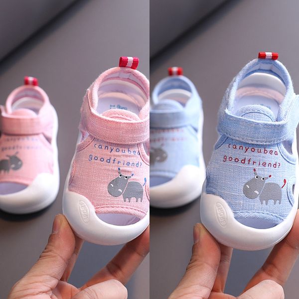 

men's sandals and women's summer sandals 0-1-2 years old baby cloth soft sole anti-slip cute toddler shoes can't fall baby sh, Black;red