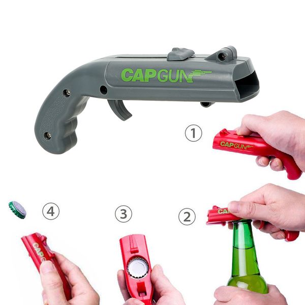 

new clamshell creative gun flying cap launcher beer bottle opener kitchen bar waiter tool bottle opener