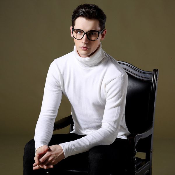 

2016 men sweater pullover winter sweater jumpers pullovers men turtleneck casual fashion, White;black