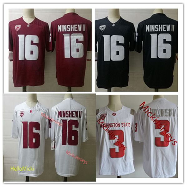 

Mens NCAA Washington State Cougars Tyler Hilinski Football Jerseys Stitched #16 Gardner Minshew II Washington State Cougars Jersey S-3xl