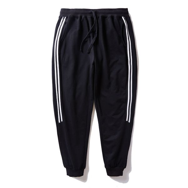 

осень супер сыпучие мужчины повседневные брюки гарем брюки плюс размер 8xl эластичный пояс багги jogger sweatpants боковая полоса тренировоч, Black