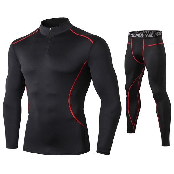 

мужчины 2 шт фитнес костюм бег set quick dry gym sportswear с длинным рукавом футболка брюки брюки tracksuit мужчин спортивные костюмы