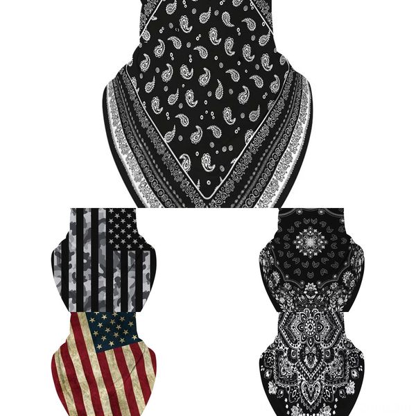 

xec51 motorcycle mouth cover neck cycling scarf bandana head face scarf bandana mask tube hiking for women men, Black