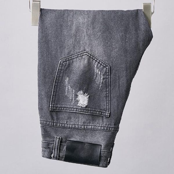 

designer mens summer new style brand men short jeans comfortable high elastic breathable with mark man jeans, Blue