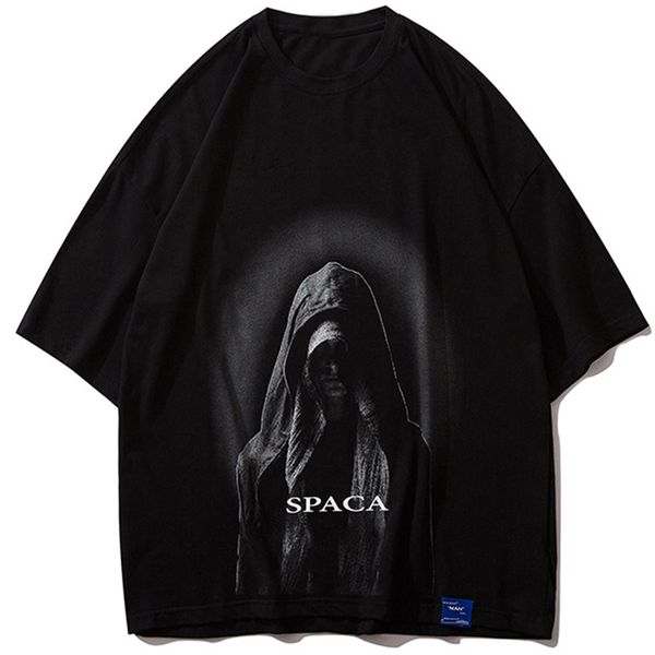 

efungaldark streetwear tee men oversize t-shirt hip hop t shirts character print harajuku short sleeve 2020 cotton swag clubwear, White;black