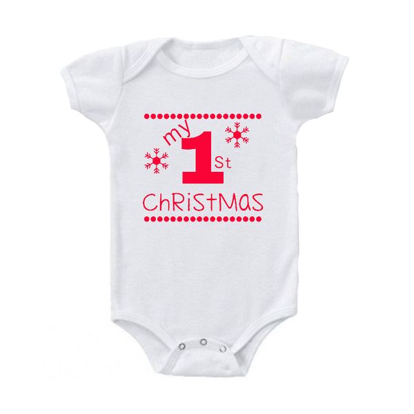 

my first christmas toddler jumpsuit costumes for baby party dress newborn baby cotton baby rompers funny short sleeve jumpsuit, White