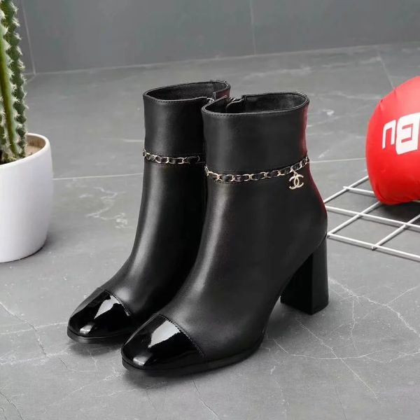 

мода luxury22 сапоги женщины марка половина лодыжки загрузки леди designerss из натуральной кожи ботинки вскользь ботинки с коробкой, Black