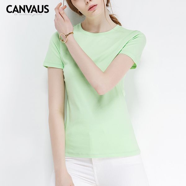 

european station summer women's t-shirt solid color thin short sleeve round neck pure cotton simple t-shirt women spot wholesale k166a, White