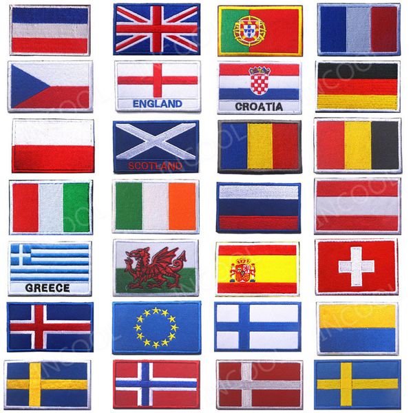 2019 Embroidery Patches Europe Slovakia Croatia Romania Switzerland Spain France Wales Belgium Russia Netherlands Poland Vatican Flag From Xiaoyin7