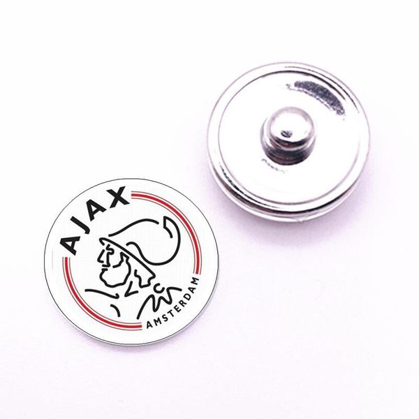 

custom dutch eredivisie football sport team ajax feyenoord 18mm glass snap button charms fit diy snap jewelry making 20pcs/lot, Golden;silver