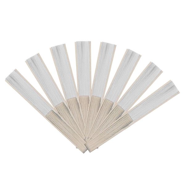 

8pcs paper folding hand fan diy handheld fan bridal folded fan with bamboo frame for wedding home decoration dancing costume par other home