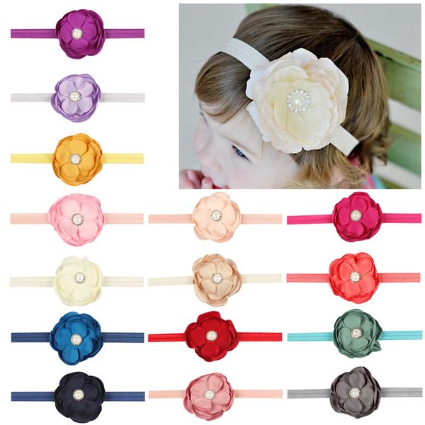 

fashion kids girl headband flower pearl flower hair band headband hairband hair apparel accessories kids headpiece headwear, Slivery;white