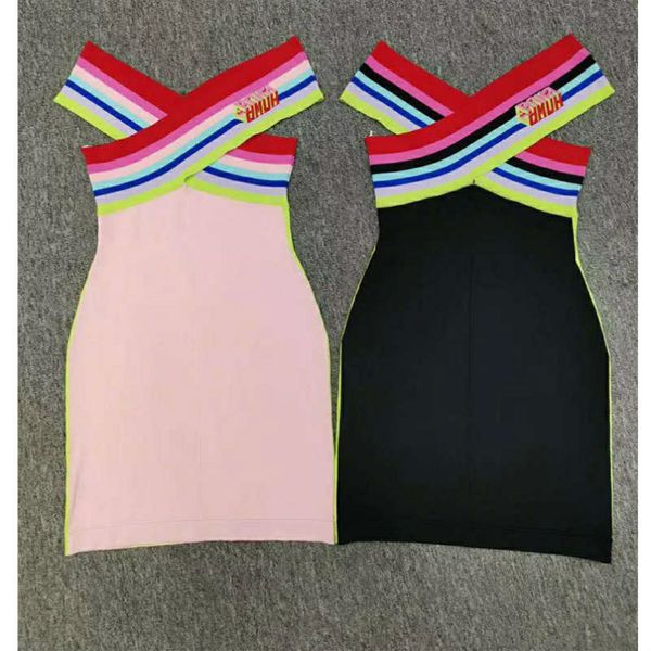 

womens designer dresses knitted new arrival brand women dresses luxury women letter f summer dress fashion dress, Black;pink