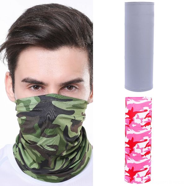 

ll6mp breathable hiking scarf gaiter cover bandana half face mask headband ice silk face neck balaclava scarf camouflage mask, Black
