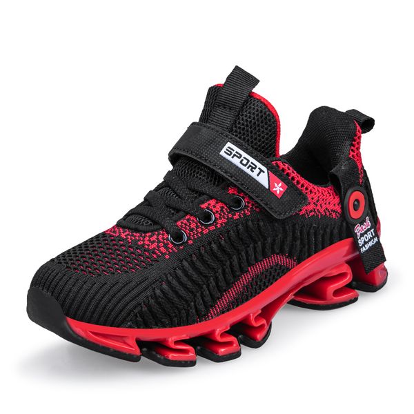 

children boy sport shoes good quality girls running shoes for kid black teenage boy sneakers summer casual girls, Black;red