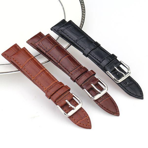 

genuine leather watchband watchband watchstraps 10mm 12mm 14mm 16mm 18mm 20mm 22mm 24mm wristwatch band sports watch straps, Black;brown