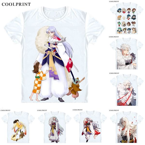 

sesshoumaru sesshomaru dog demon t shirt inuyasha a feudal fairy tale men casual tshirt premium t-shirt printed short sleeve shirts, White;black