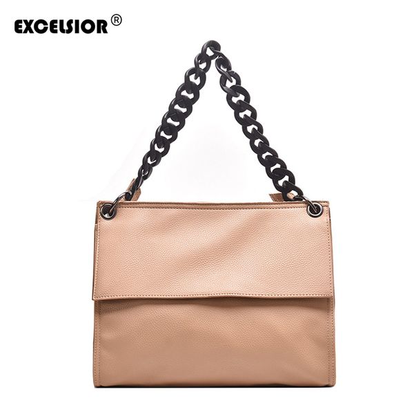 

excelsior women handbag pu crossbody bags solid big capacity bag women with acrylic handle sac a main multi use