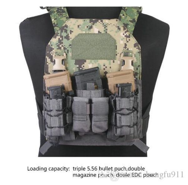 

emerson tactical 9mm 5.56 magazine pouch mag pouch hook and loop modular assaulters panel for plate carrier triple open 1 inch buckle