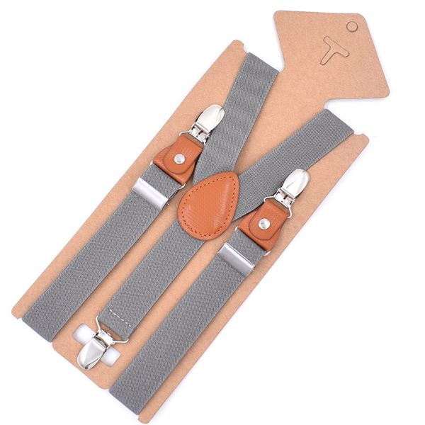 

brand children's 2.5 m three clips y-strap solid color men's and women's pants hanging with elastic adjustable fashion, Black;white