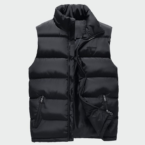 

2019 men's sleeveless jacket fashion thicken cotton vest hooded autumn warm vest winter male waistcoats men casual windbreakers, Black;white