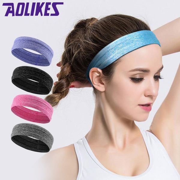 

aolikes 1 pcs elastic yoga running fitness sweatband for men women headband hair bands head sweat bands sports equipment, Yellow;black