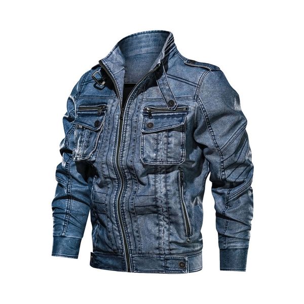 

motorcycle jacket motorbike riding jacket men's autumn winter fashion vintage zipper pure color imitation leather coat chaquetas, Black