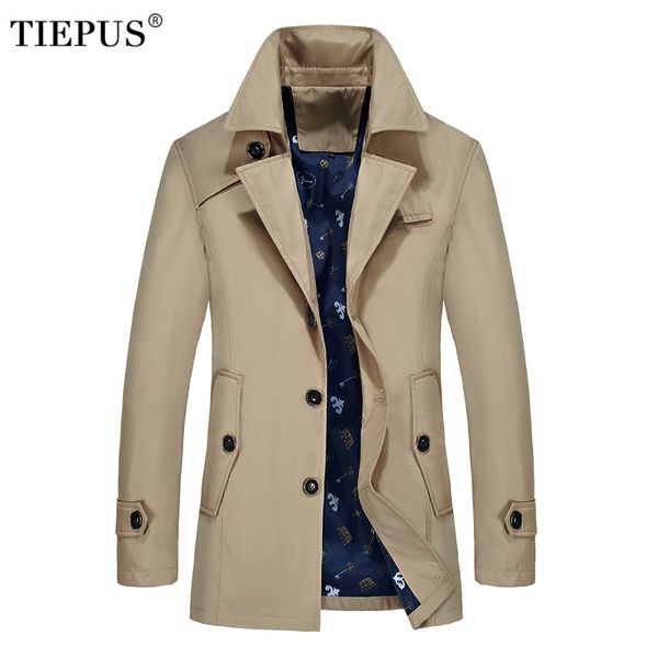

men jacket coat long section fashion trench coat men windbreaker brand casual fit overcoat jacket outerwear large size 8xl 9xl, Tan;black