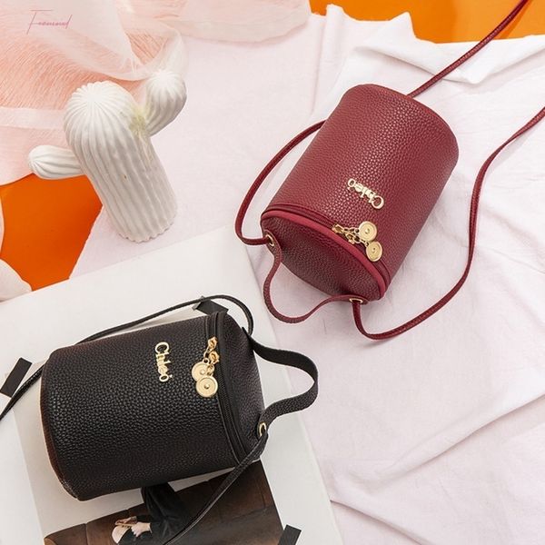 

korean version women lychee pattern single shoulder mobile phone bag lady slanting letter cute round pass small bags