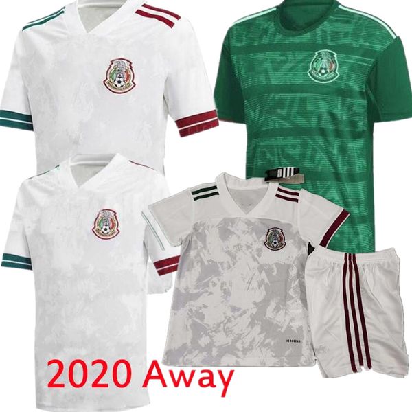 

away version mexico soccer jersey camisetas 20 21 chicharito lozano dos santos 2020 football shirts men + kids kit uniforms maillots