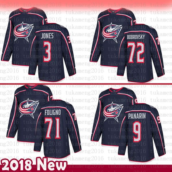 

Columbus Blue Jackets 72 Sergei Bobrovsky Jersey 3 Seth Jones 9 Artemi Panarin 71 Nick Foligno Hockey Jerseys