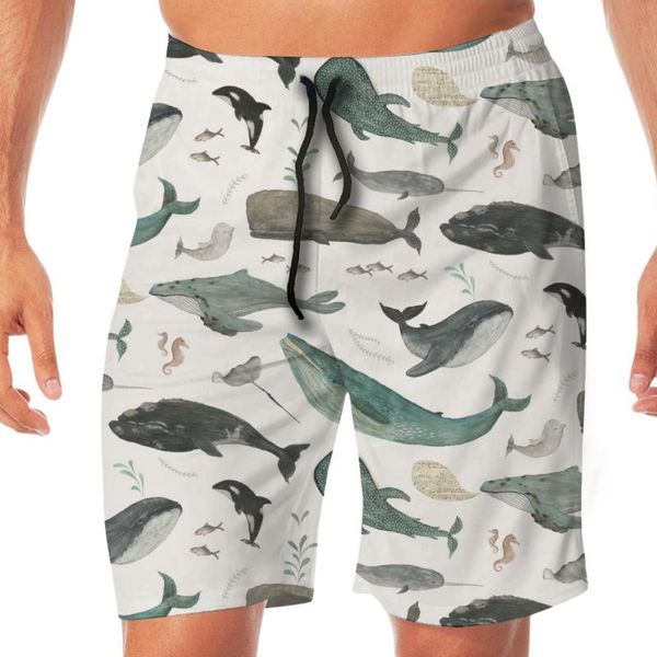 

summer whale's song men novelty gay funny lounge pants beachwear, White;black