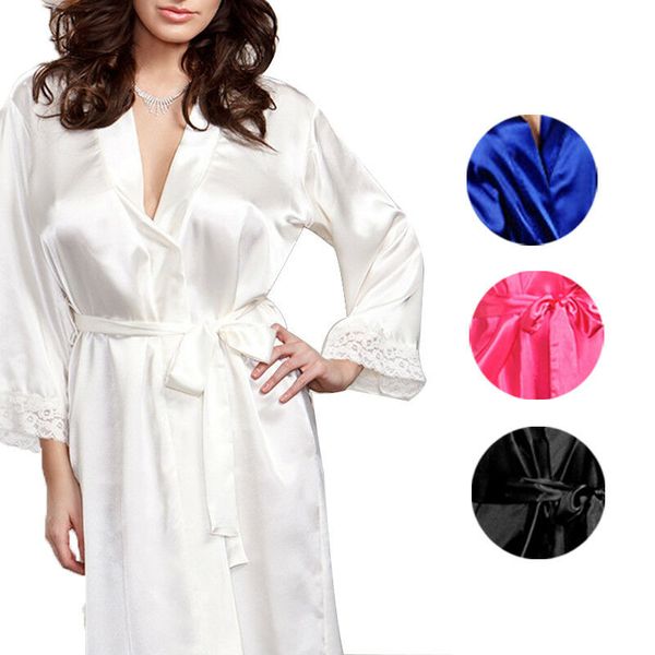 

women lingerie silk lace robe dress babydoll nightdress nightgown sleepwear, Black;red