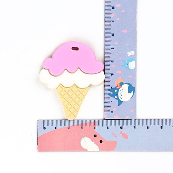 

tyry.hu 1 piece ice cream silicone teether safe baby teething toy pacifier chain pendant nursing baby teethers baby shower gift