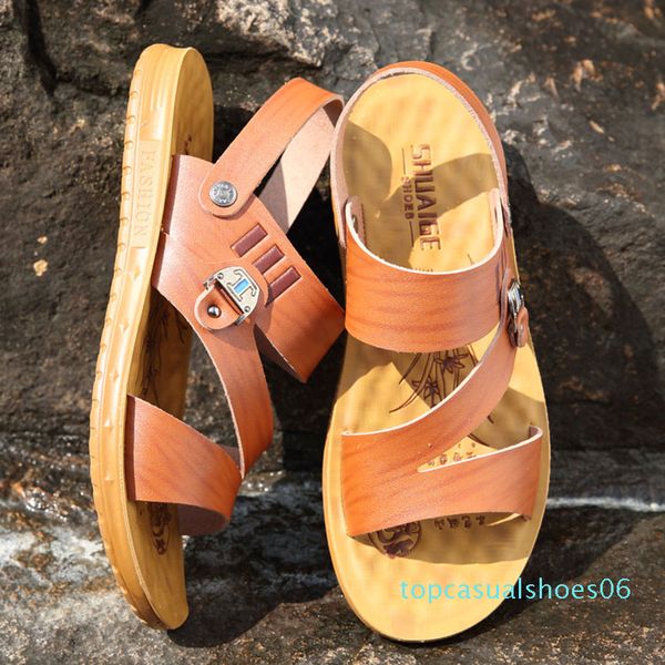 

outdoor sandals men's fashion mixed color sandals man summer soft men's sandal comfortable breathable man male slip t06, Black