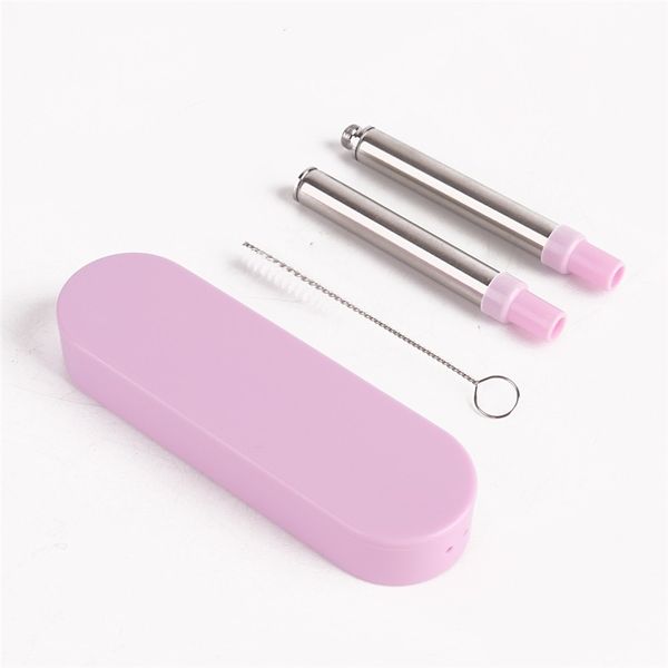 

stainless steel drinking straws telescopic metal straw with brush portable storage box outdoor reusable straws other bar products