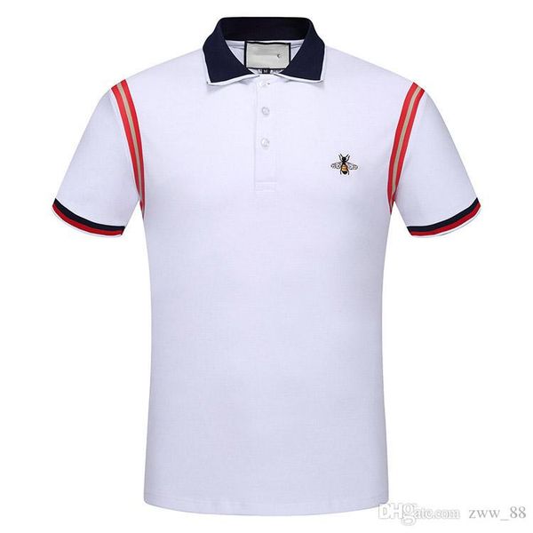 

2017 new luxury mens brand bees polo short sleeve famous design tshirt french homme t-shirt men summer gym clothing m-3xxl, White;black