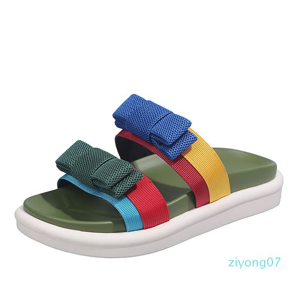 

sandals women's outer wear thick bottomed new style versitile fashion mixed colors casual bow slipper z07, Black