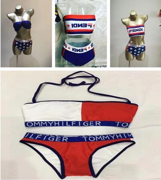 

лучшие продажи 2019 письмо дизайнер бикини купальники для женщин купальный костюм пляжная летняя из двух частей сексуальная леди купальник 0, White;black